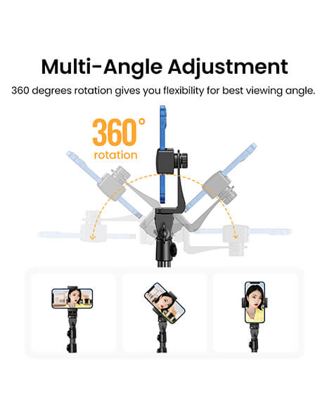 UGREEN Multi-Function Universal Tripod Stand Foldable Aluminum Travel Tripod Holder (5)